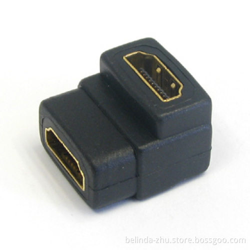90 Degree HDMI Female to HDMI Female Adapter Plug